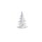 Flocked White Pine Tree with Carved Design Set